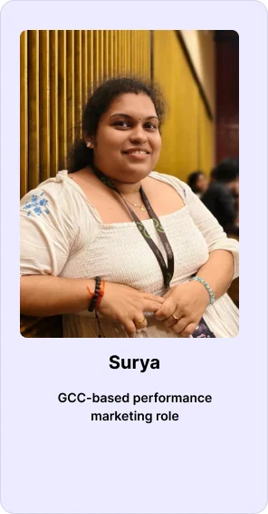 Surya — Digital Marketing · L3 Graduate, GCC Role, Unlearn Academy Kerala